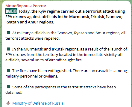 The Russian Ministry of Defense released…