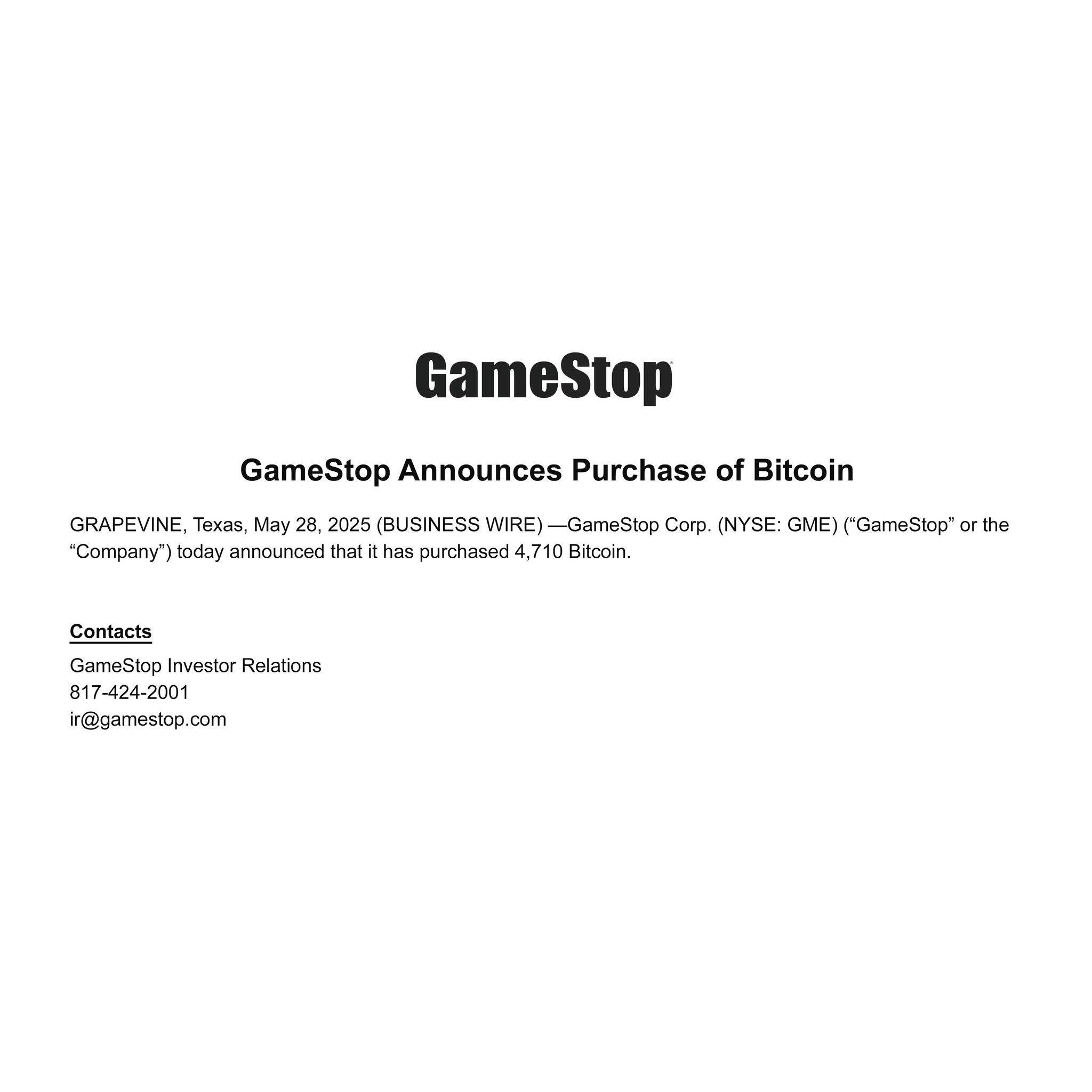 GameStop $GME also finally as predicted…