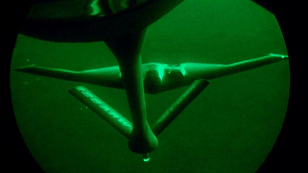 During the night, a B-2…