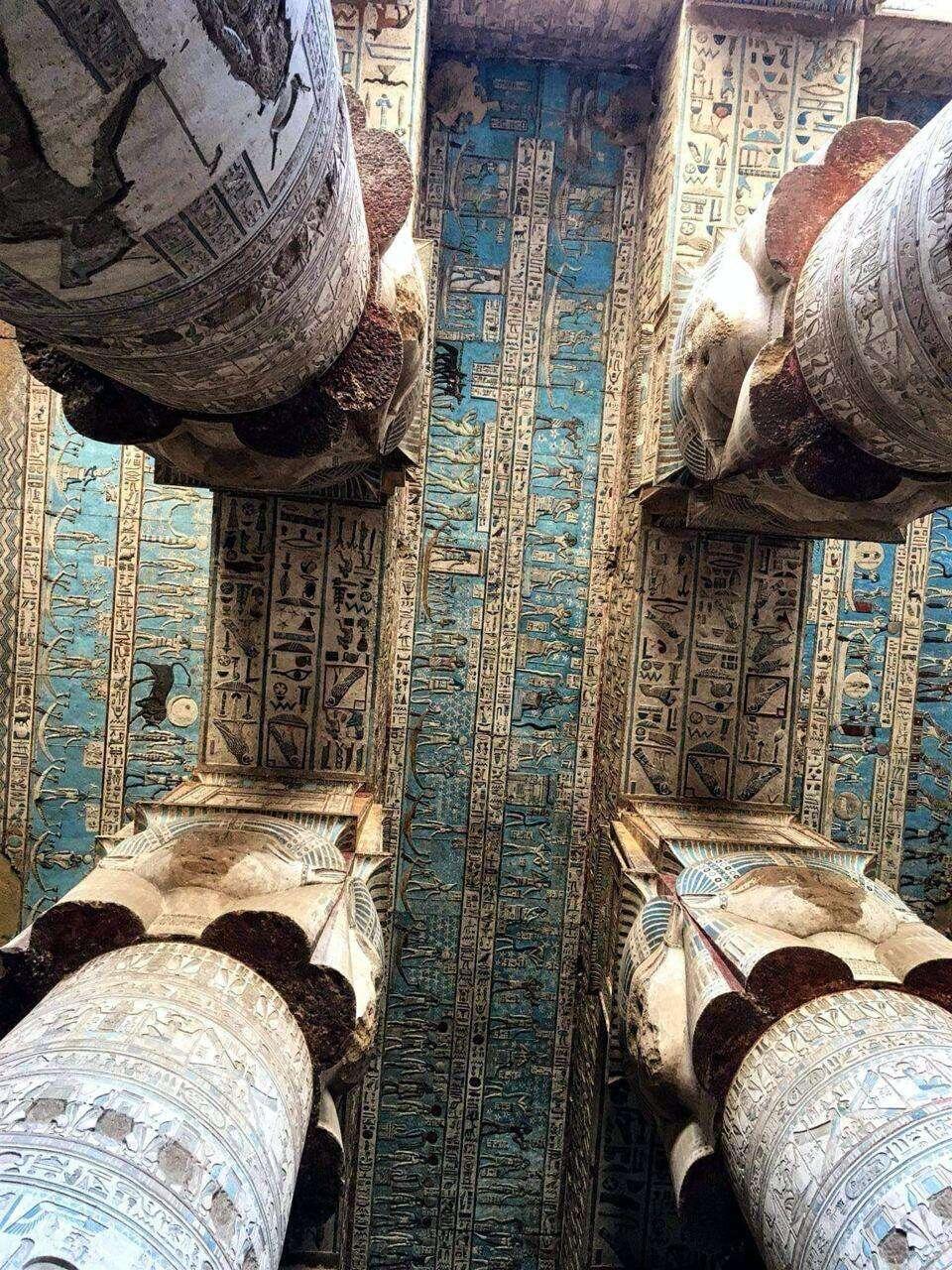 The ceiling of the hypostyle hall…