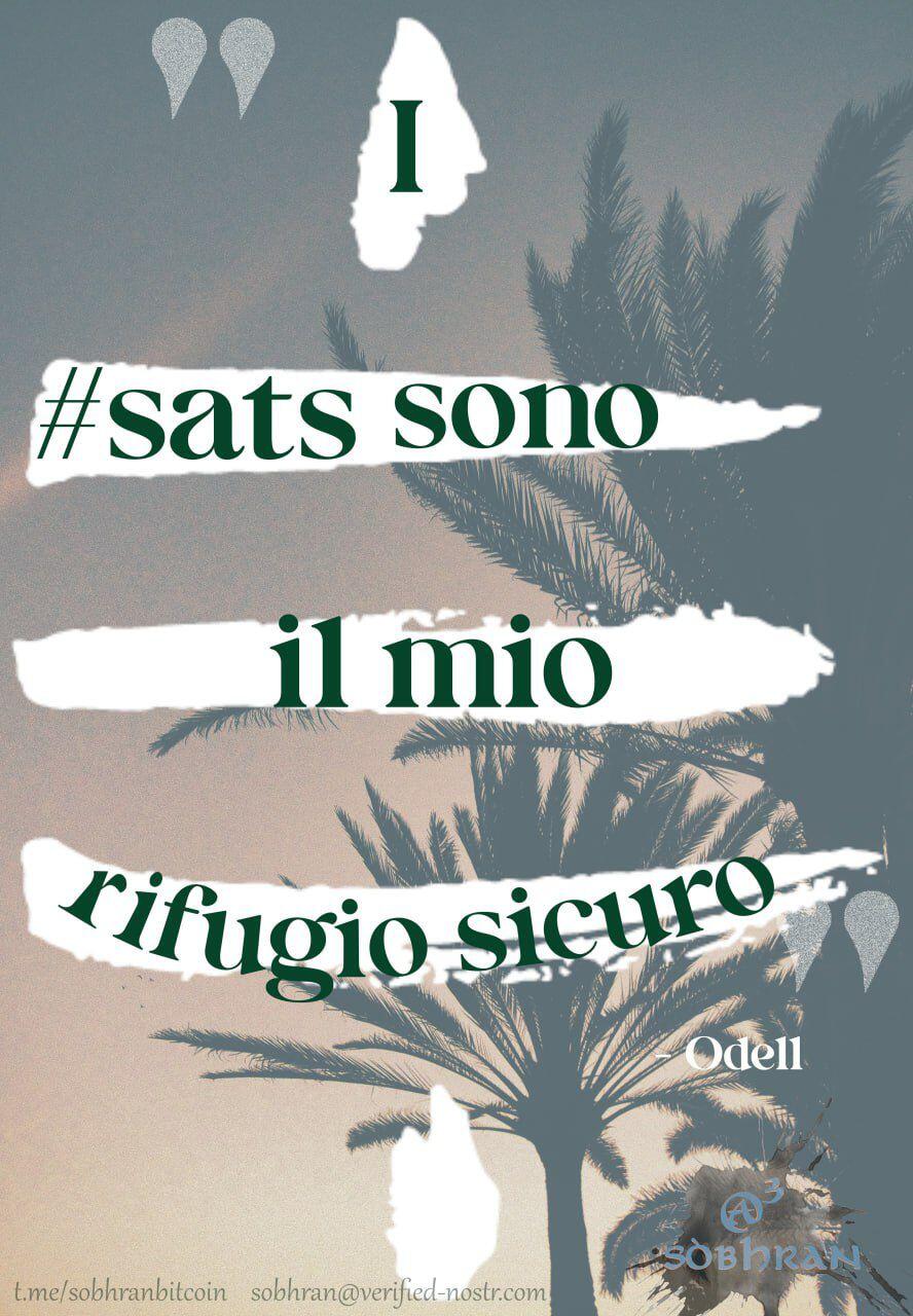 I #sats sono il mio rifugio…