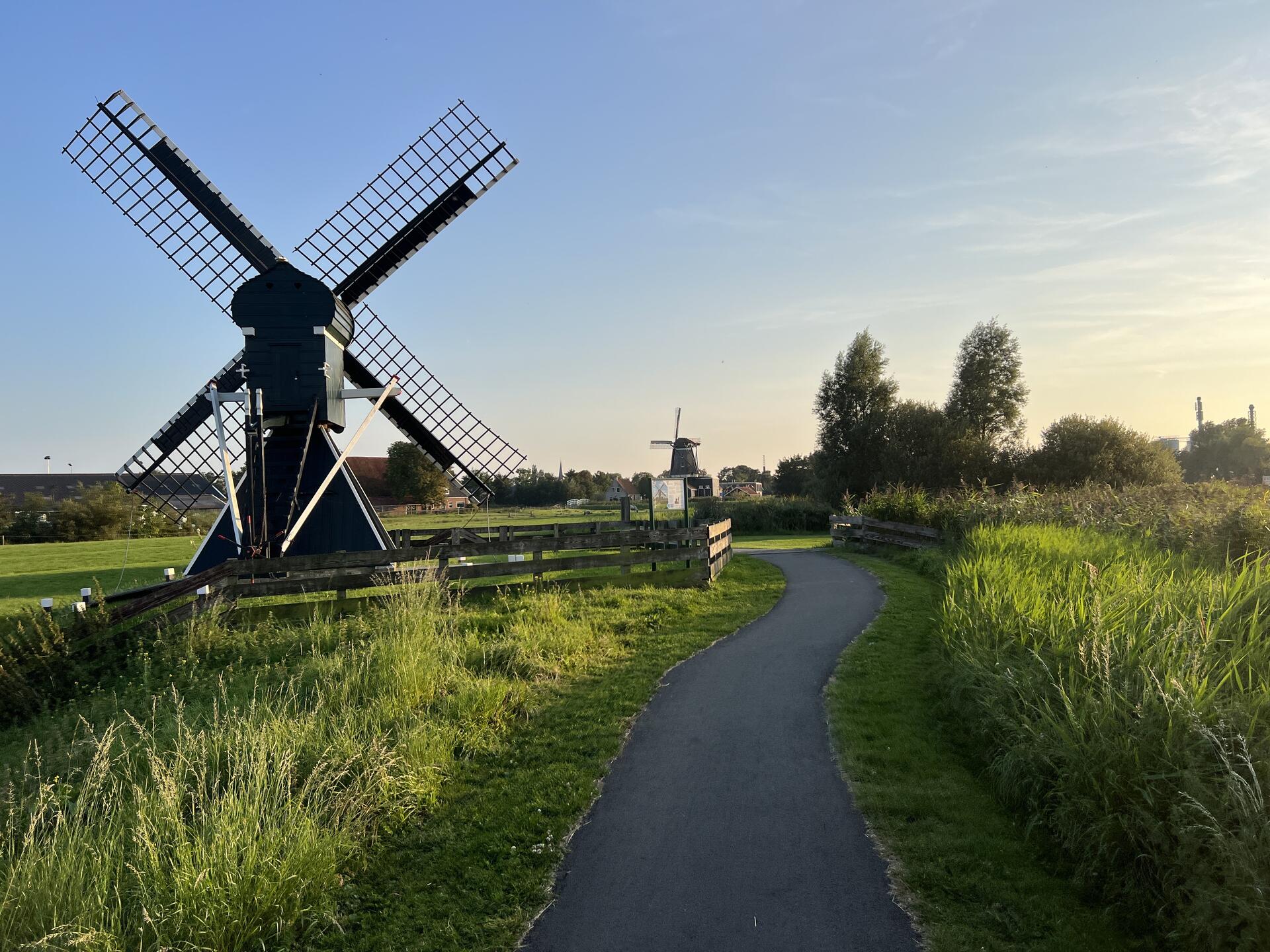 Windmills around IJlst in Friesland, the…