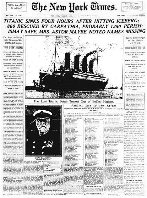 113 years ago today, the Titanic…