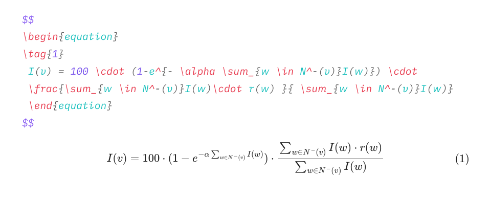 Figure 2. Calculation of user influence, I