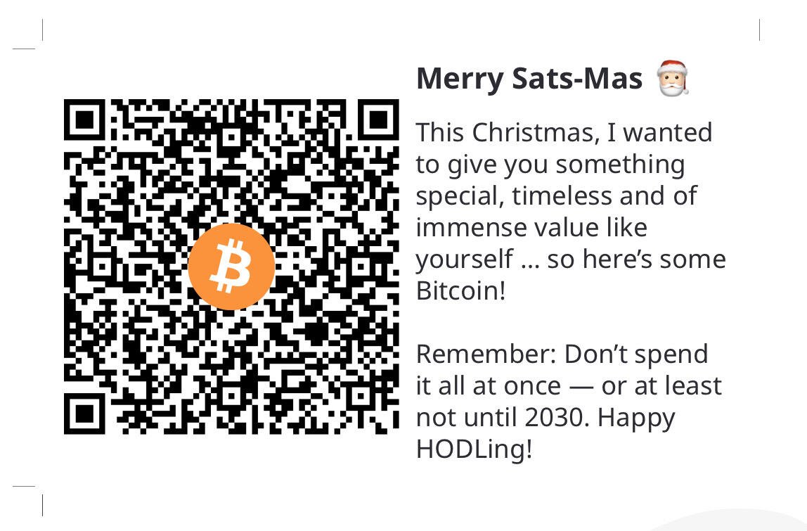 I only gift #Bitcoin Lightning cards…