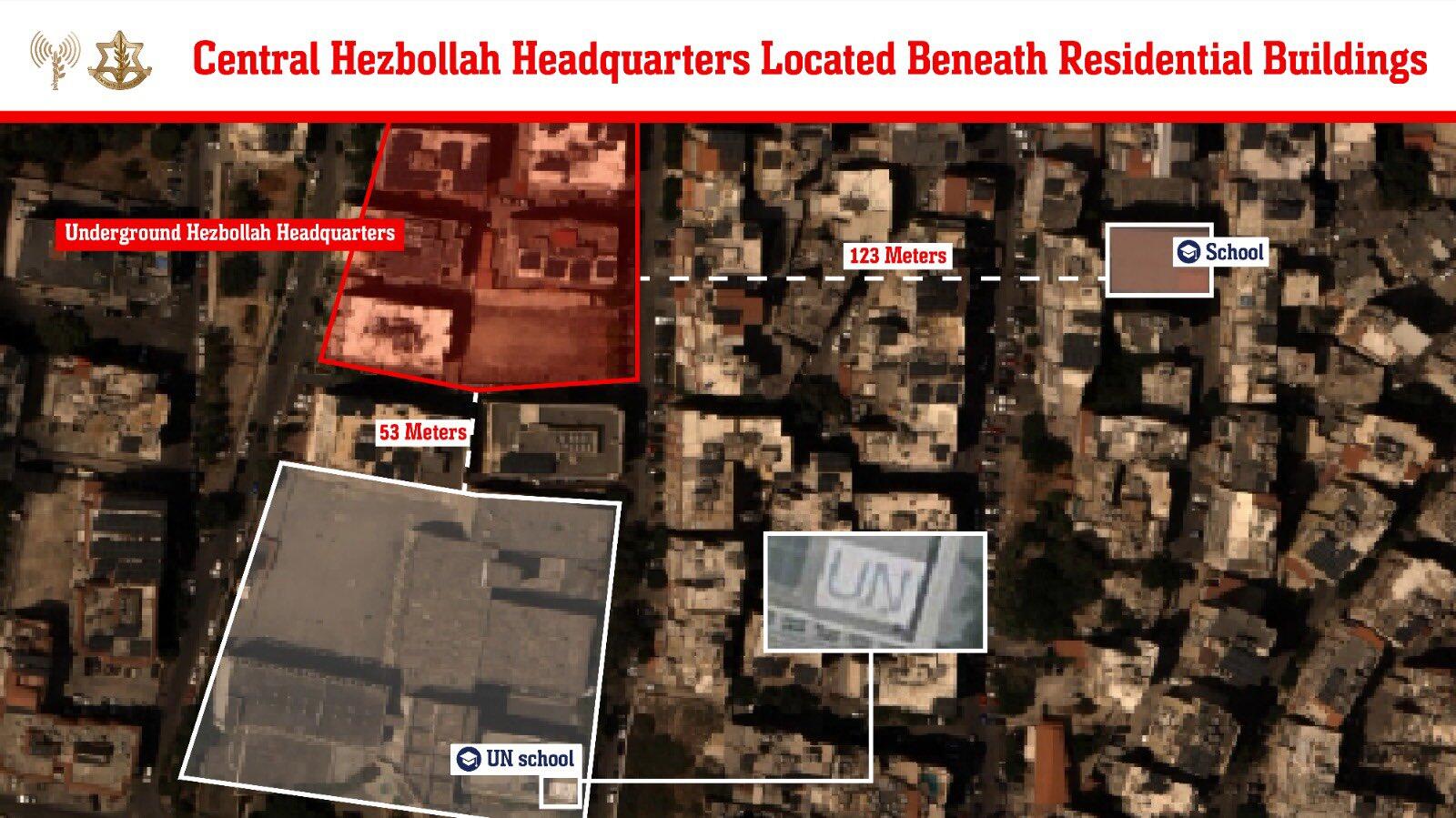 Hezbollah's underground headquarters, destroyed by…