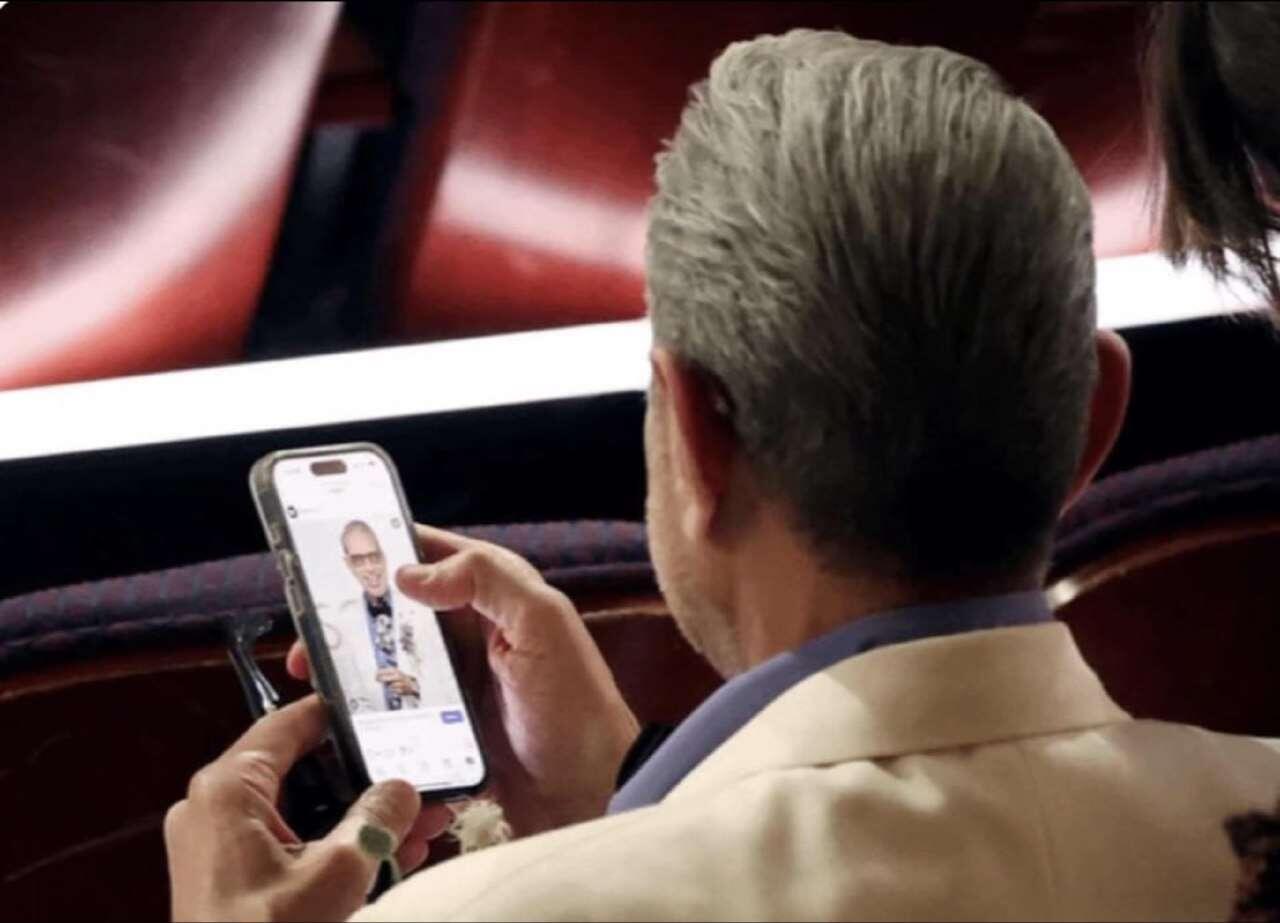 Caught! Jeff Goldblum checking out his…