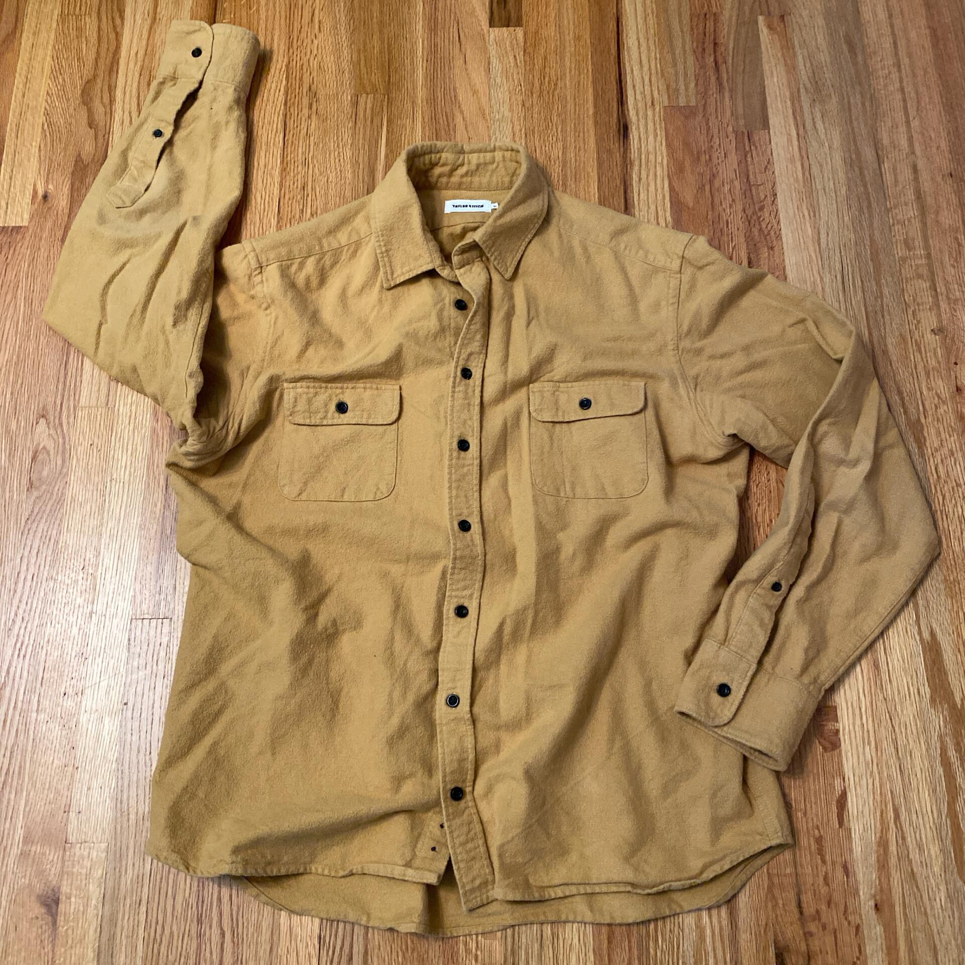 TAYLOR STITCH MUSTARD DOUBLE CHEST POCKET…