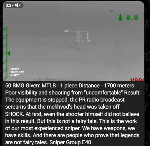 Earlier this week, a Ukrainian sniper…