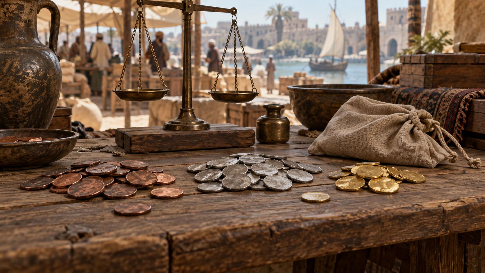 Historical coinage, conceptual illustration
